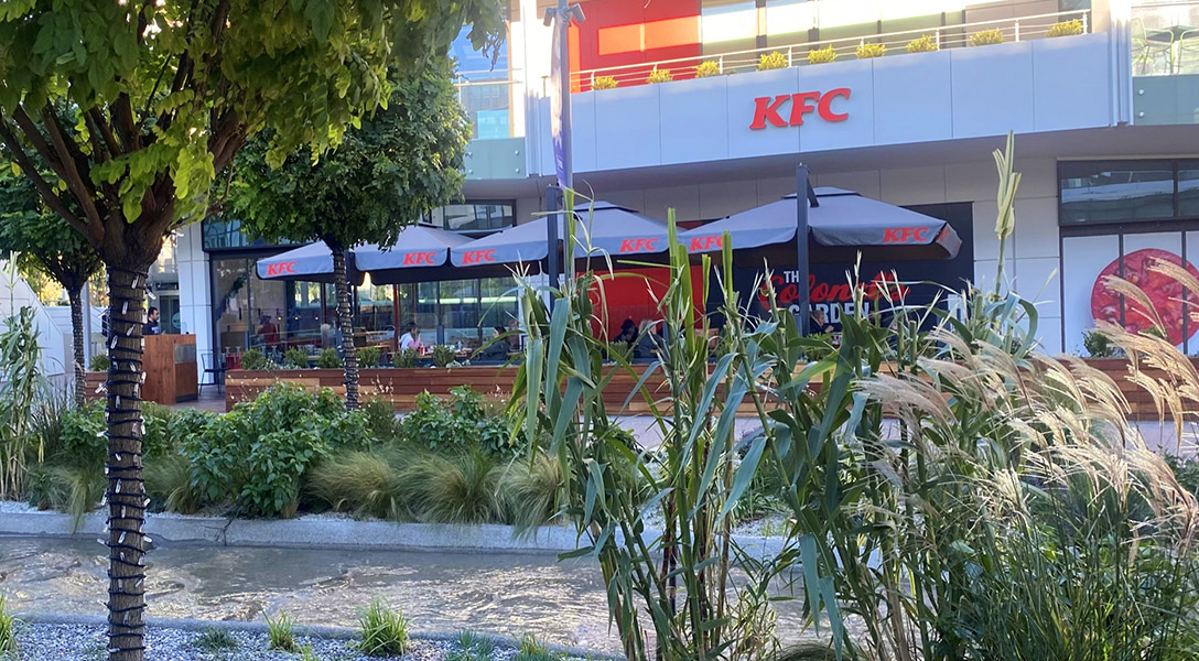 KFC restaurant in beautiful natural garden