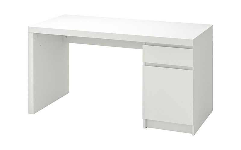 Λευκό γραφείο με 2 συρτάρια IKEA