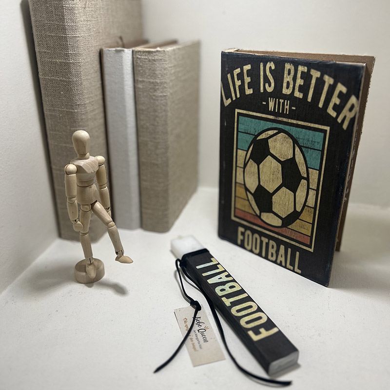 Λαμπάδα Ποδόσφαιρο σετ με χειροποίητο βιβλίο - κουτί