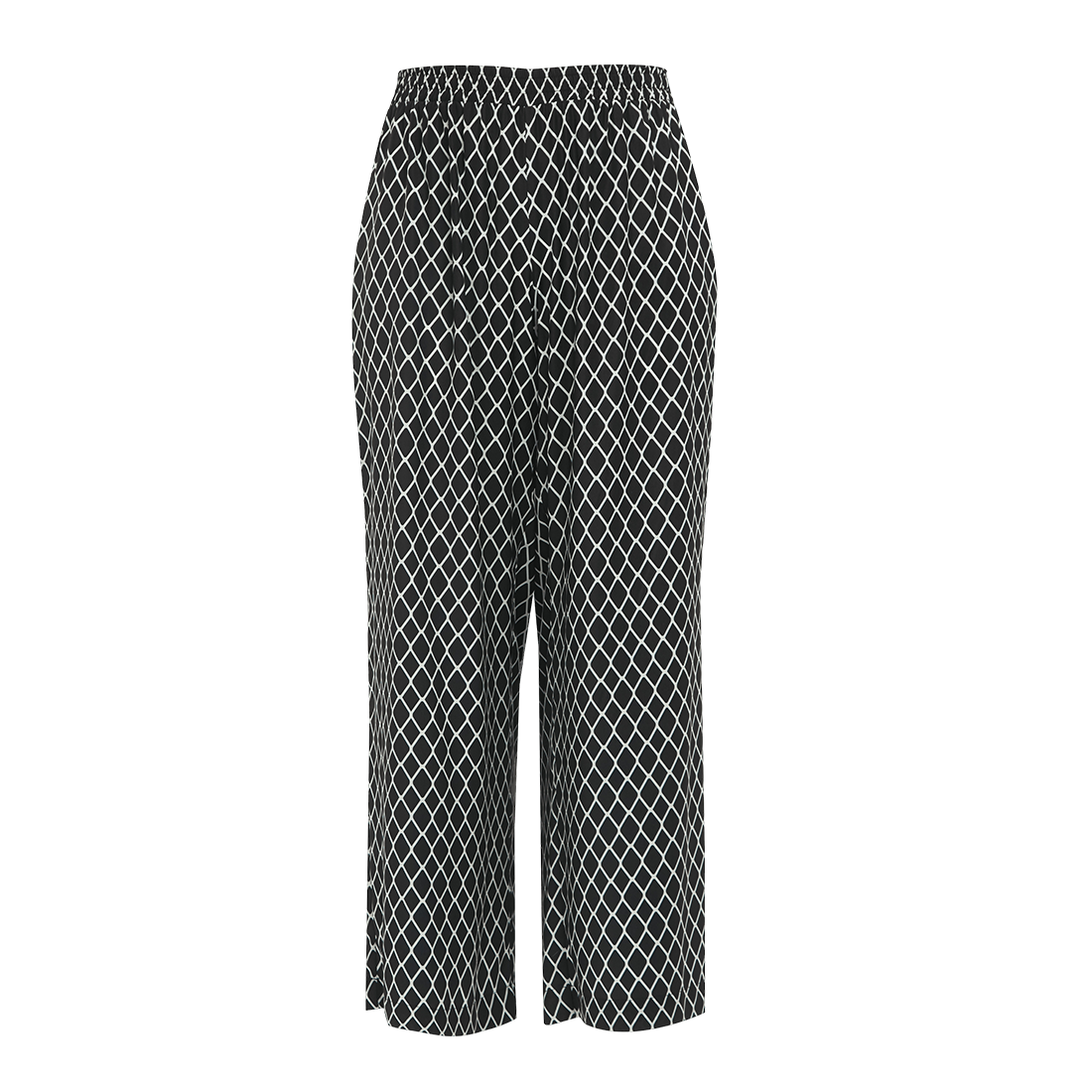 Ασπρόμαυρη παντελόνα με γεωμετρικό pattern, Mat Fashion